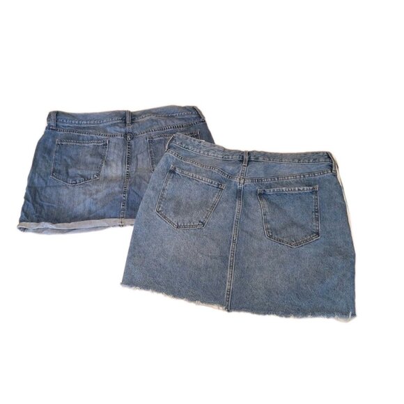Old Navy Size 14 Blue Jean Skirt Miniskirt Lot Of Two - Picture 2 of 6